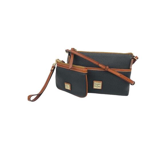 Dooney & Bourke Handbags - Dooney & Bourke Pebble Leather Ginger Crossbody and Wristlet Black